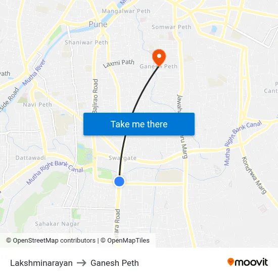 Lakshminarayan to Ganesh Peth map