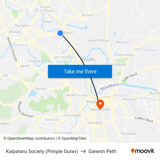 Kalpataru Society (Pimple Gurav) to Ganesh Peth map