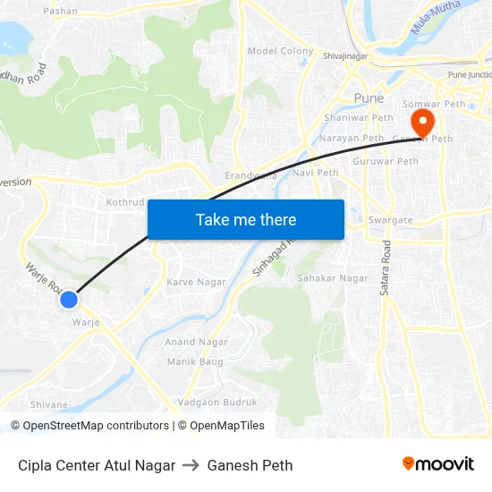 Cipla Center Atul Nagar to Ganesh Peth map