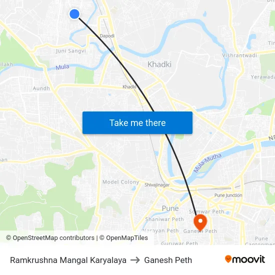 Ramkrushna Mangal Karyalaya to Ganesh Peth map