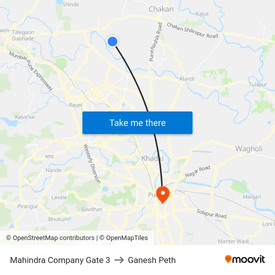 Mahindra Company Gate 3 to Ganesh Peth map