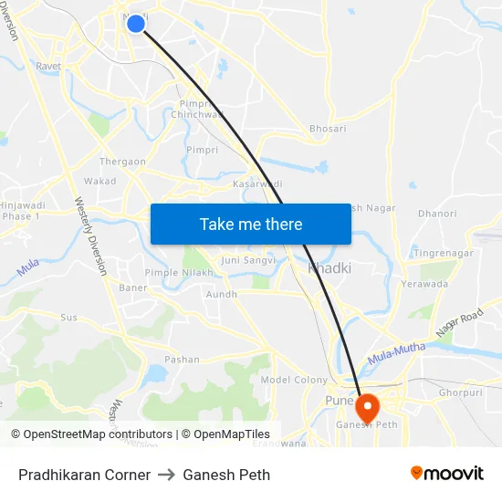 Pradhikaran Corner to Ganesh Peth map