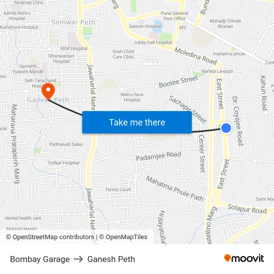 Bombay Garage to Ganesh Peth map
