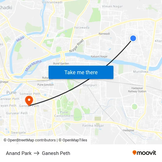 Anand Park to Ganesh Peth map