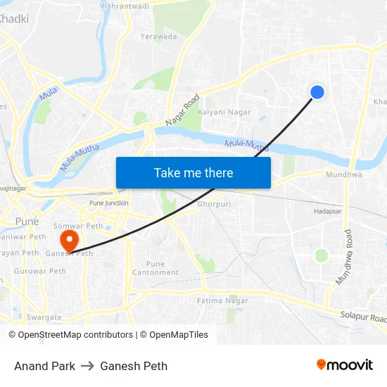 Anand Park to Ganesh Peth map
