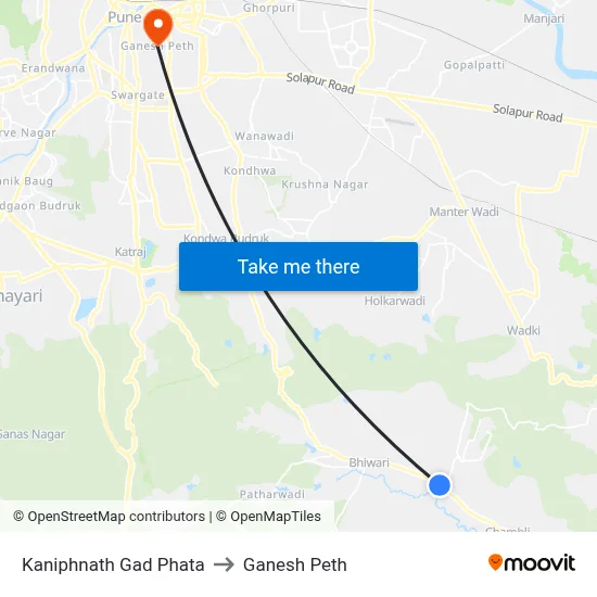 Kaniphnath Gad Phata to Ganesh Peth map