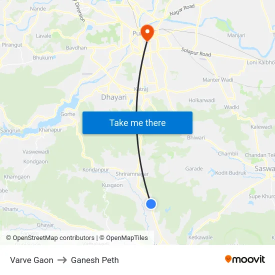 Varve Gaon to Ganesh Peth map