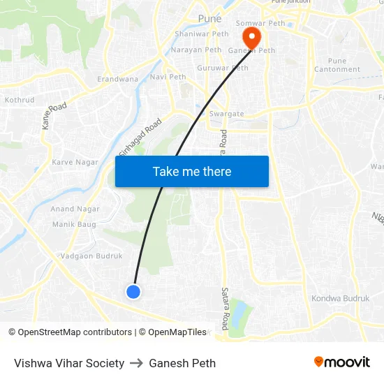 Vishwa Vihar Society to Ganesh Peth map