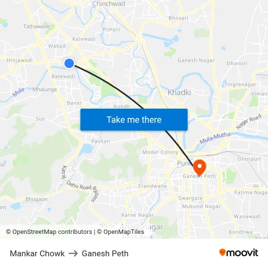 Mankar Chowk to Ganesh Peth map