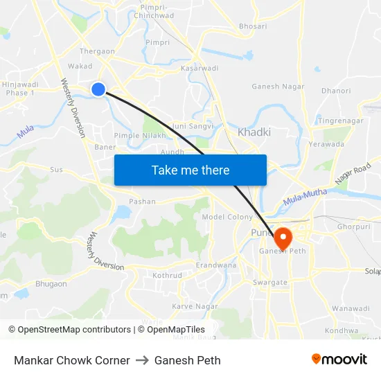 Mankar Chowk Corner to Ganesh Peth map