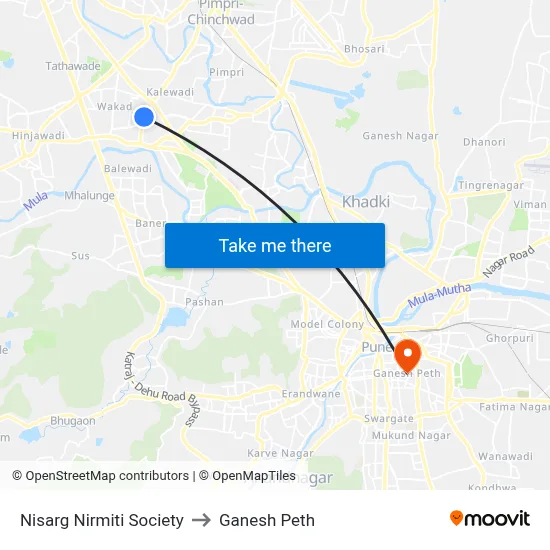 Nisarg Nirmiti Society to Ganesh Peth map