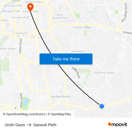 Undri Gaon to Ganesh Peth map