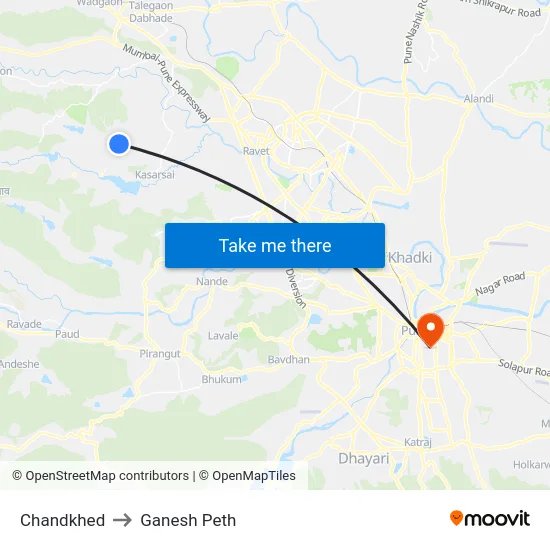 Chandkhed to Ganesh Peth map