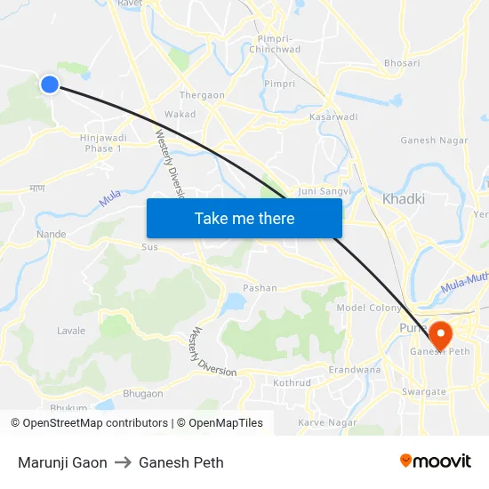 Marunji Gaon to Ganesh Peth map