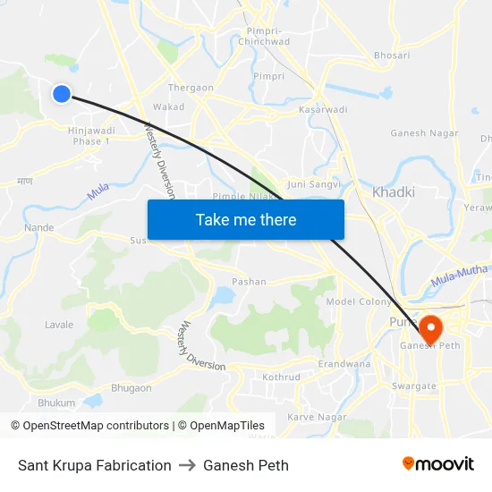 Sant Krupa Fabrication to Ganesh Peth map