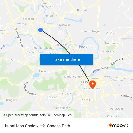 Kunal Icon Society to Ganesh Peth map