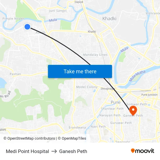 Medi Point Hospital to Ganesh Peth map