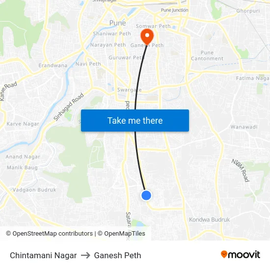 Chintamani Nagar to Ganesh Peth map