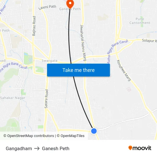 Gangadham to Ganesh Peth map