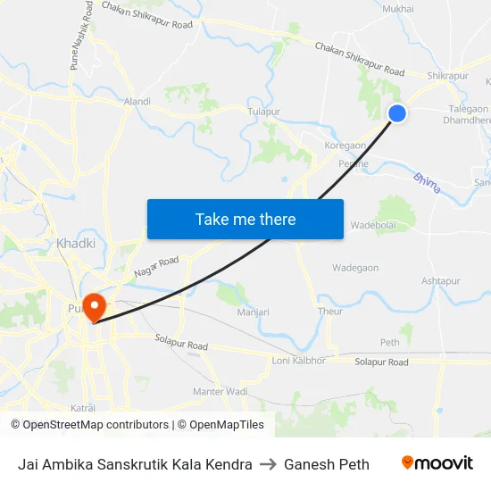 Jai Ambika Sanskrutik Kala Kendra to Ganesh Peth map