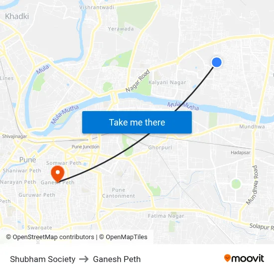Shubham Society to Ganesh Peth map