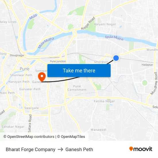 Bharat Forge Company to Ganesh Peth map