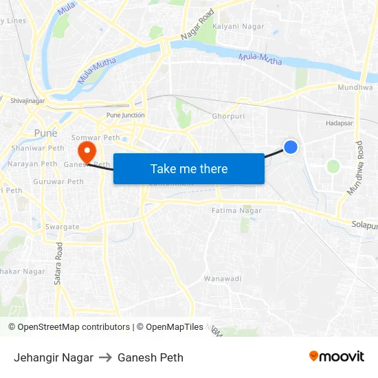 Jehangir Nagar to Ganesh Peth map