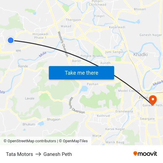 Tata Motors to Ganesh Peth map
