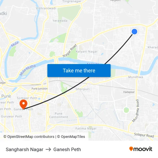 Sangharsh Nagar to Ganesh Peth map