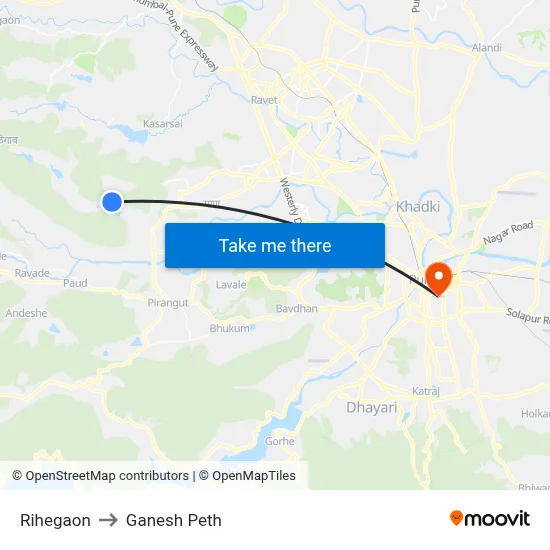 Rihegaon to Ganesh Peth map