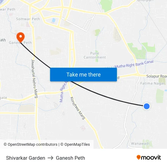 Shivarkar Garden to Ganesh Peth map