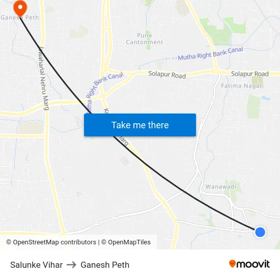 Salunke Vihar to Ganesh Peth map