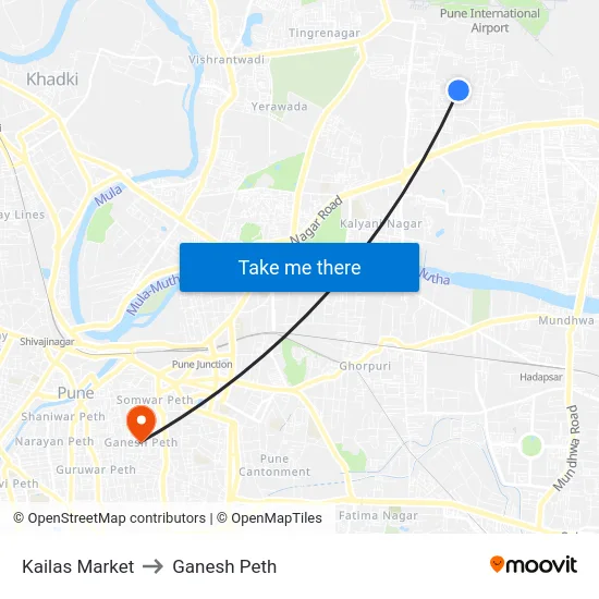 Kailas Market to Ganesh Peth map