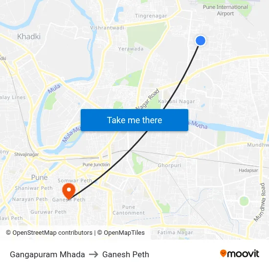 Gangapuram Mhada to Ganesh Peth map