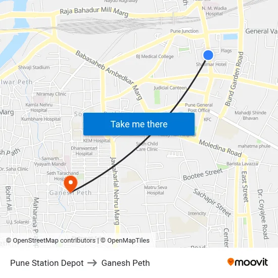 Pune Station Depot to Ganesh Peth map