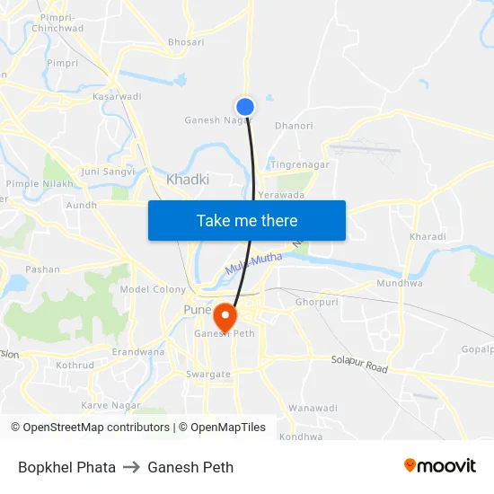 Bopkhel Phata to Ganesh Peth map
