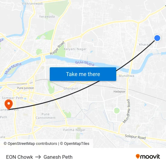 EON Chowk to Ganesh Peth map