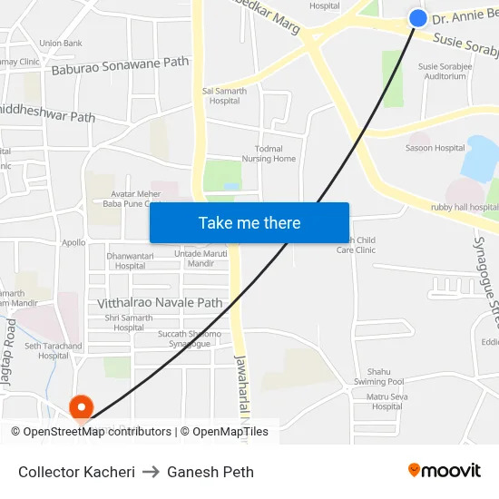 Collector Kacheri to Ganesh Peth map