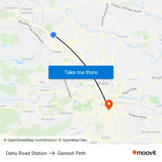 Dehu Road Station to Ganesh Peth map