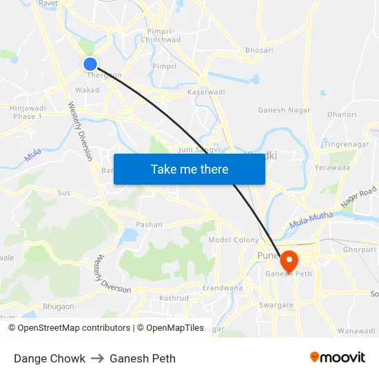 Dange Chowk to Ganesh Peth map