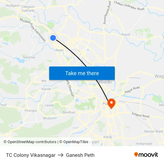 TC Colony Vikasnagar to Ganesh Peth map