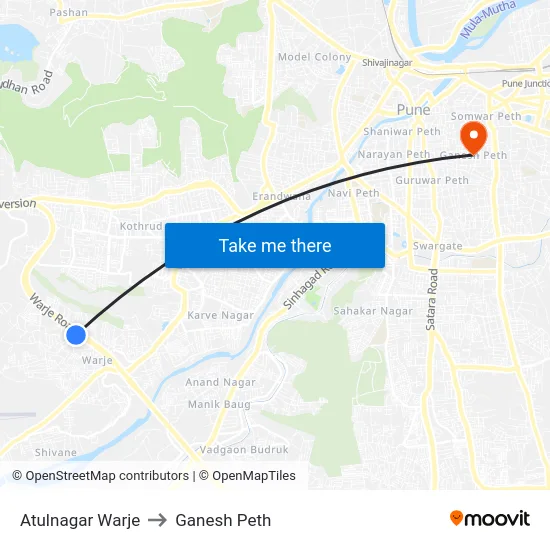 Atulnagar Warje to Ganesh Peth map