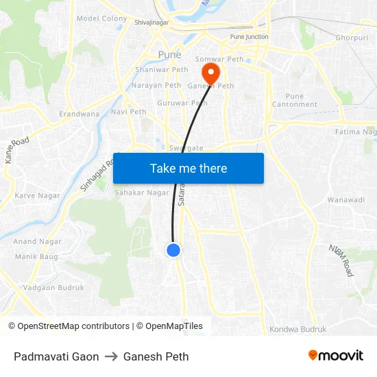Padmavati Gaon to Ganesh Peth map