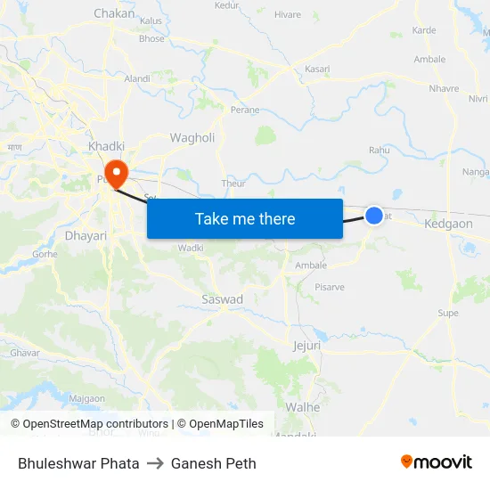 Bhuleshwar Phata to Ganesh Peth map