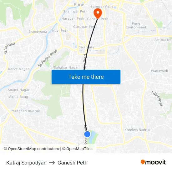 Katraj Sarpodyan to Ganesh Peth map