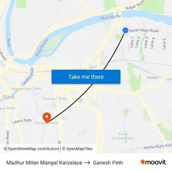 Madhur Milan Mangal Karyalaya to Ganesh Peth map