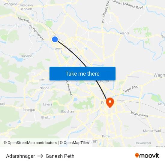 Adarshnagar to Ganesh Peth map