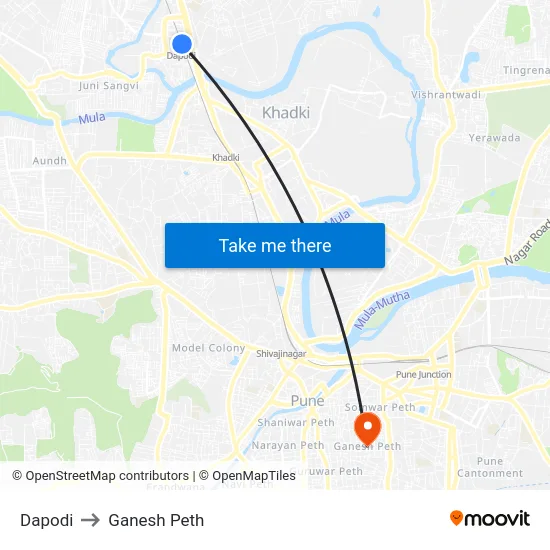 Dapodi to Ganesh Peth map