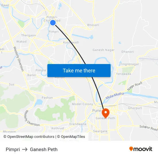 Pimpri to Ganesh Peth map