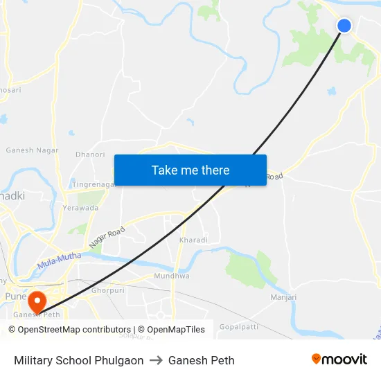 Military School Phulgaon to Ganesh Peth map